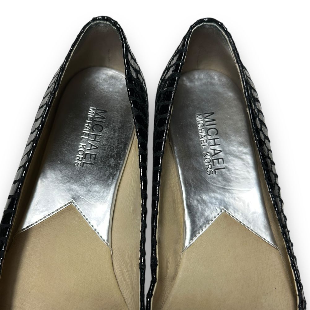 Michael Kors Glossy Black Textured Flats - Picture 4 of 10